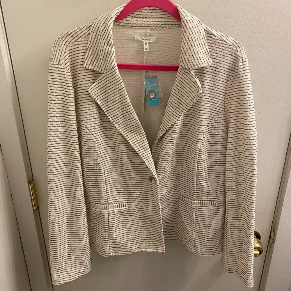 NWT Maurices Striped Knit Blazer Size 0X - Picture 2 of 5